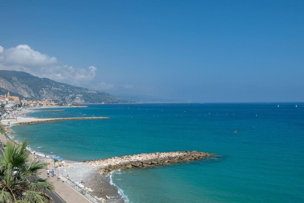 Le Panorama -Vue Exceptionnelle - Dernier Etage - Front De Mer ม็องตง ภายนอก รูปภาพ
